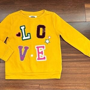💥4 for $20💥 Old Navy Yellow Kids Sweatshirt with Colourful LOVE Design